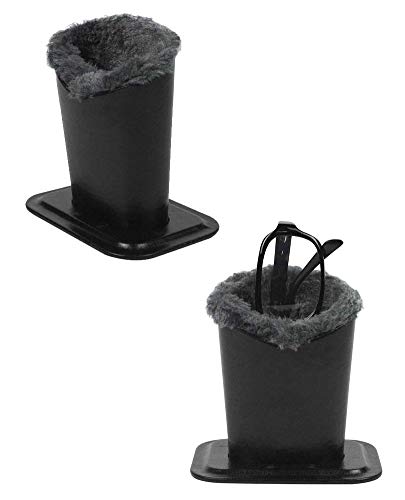 [2 PACK], JAVOedge Soft Plush Lining (White, Gray) Eyeglass Stands holder Case For Desks Or Nightstands - Thumbnail 3