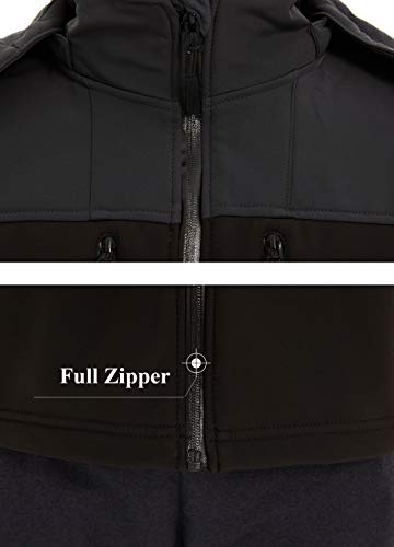 TACVASEN Herren Wasserabweisende Übergangsjacke Outdoor Softshelljacke Winddicht Kapuzenjacke mit Vielen Taschen – Bild 6