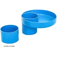 Travel Tray Round, USA Made Easily Convert Your existing Cup Holder to a Tray and Cup Holder for use in a Car Seat, Booster, Stroller, Golf Cart and Anywhere You Have a Cup Holder! Blue