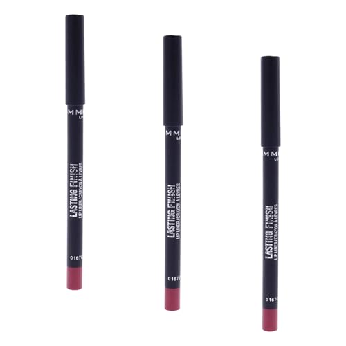 Rimmel Lasting Finish 8HR Lip Liner, 125 Indian Pink, Pack of 1 (Pack of 3)