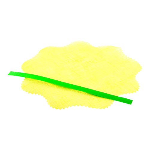 8.75 Inch x 8.75 Inch Lemon Squeeze Cloths, 100 With Green Satin Ribbon Lemon Covers Mesh