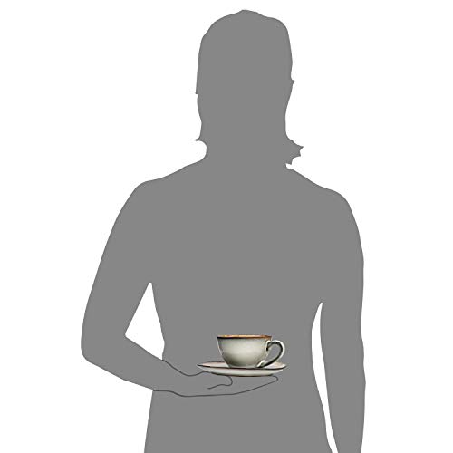 SÄNGER | Kaffeeservice Capri Grau aus Steingut, Kaffee Geschirrset für 4 Personen, Tassen, Untersetzer, Vintage Design – Bild 6