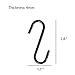 Wallniture Cucina S Hooks for Hanging Kitchen Utensils Set, Potted Plants, Jeans, Pack of 10, Black