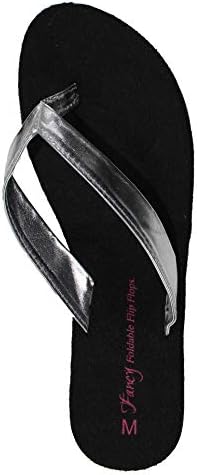 Flip Flops Foldable Shoes Expandable Tote Bag Silver Folding Portable fold up Shoe