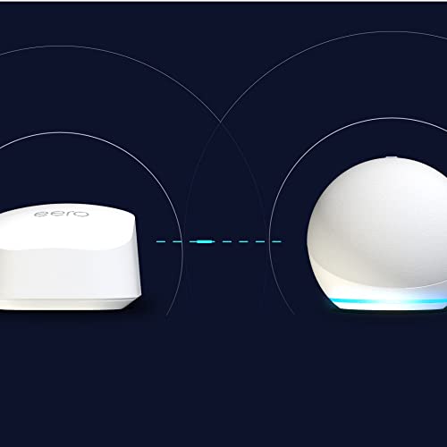 AllNew Echo Dot (5th Gen) with clock Cloud Blue with eero Mesh Wifi