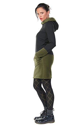 3Elfen-Vestito-Cappuccio-Donna-Casual-con-Pile
