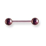 Plated SGSS BB 12G (2mm) 5/8" (15mm) Long w 6mm balls Dark Pink Titanium