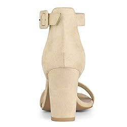 Allegra K Women's High Chunky Heel Buckle Ankle