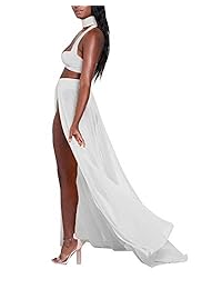 Acelitly vestido sexy de dos piezas   una pieza, vestido de fiesta con abertura lateral, maxi vestido de playa