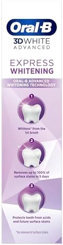 Oral-B 3D White Advanced Express Whitening Toothpaste 75ml Glossy White view 6