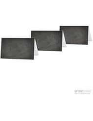 Andaz Press Table Tent Printable Place Cards on Perforated Paper, Vintage Chalkboard Print, Blank, 20-Pack, Placecards Table Settings for use with Charger Plates and Place Card Holders, Catering, Food, Dessert Table Tent Cards