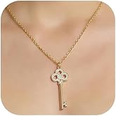ivoler 18K Gold Designer Vintage Key Pendant Necklace, Timeless Luxury-Inspired Jewelry for Women, Perfect for Everyday Wear & Special Occasions