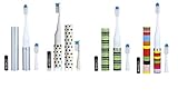 Violife Slim Portable + Sonic Toothbrush Set, Designs As Pictured, 4 count, (Silver, Confetti, Ocean, Candy Stripe)