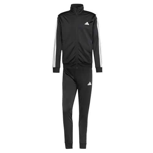 Homme Sportswear Basic 3 Stripes Tricot Track Suit, Black, L Long