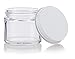 2 oz / 60 ml Clear Thick Glass Straight Sided Jar with White Metal Airtight Lid (12 pack)