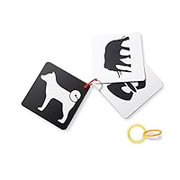 Black White Baby Flash Cards Book with Rings,High Contrast Baby Toys with 24 Cards 48 Pictures