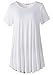 LARACE Plus Size Tops for Women Short Sleeve Shirts Casual Summer Clothes Round Neck Tunics for Leggings (3X, White)
