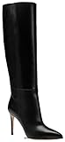 Gucci Women's Black Leather Point Toe Knee Boots, 9.5, Black
