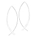 .925 Sterling Silver Christian Ichthus Fish Curved Threader Earrings