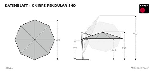 Knirps Sonnenschirm PENDULAR - Runder Premium Ampelschirm - Stilvoll und hochwertig - Starker UV-Schutz - 340 cm – Bild 4