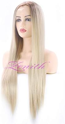 Zenith Synthetic Hair Lace Front Wig Ombre Brown Silver Blonde