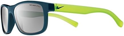 NIKE EV0815-403 Champ Sunglasses (One Size), Space Blue/Matte Crystal Volt, Grey with Silver Flash Lens
