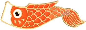CFPACR Lovely Colorful Enamel Koi Fish Collar Bade Cartoon Clothes Decor Brooch Pin - Orange