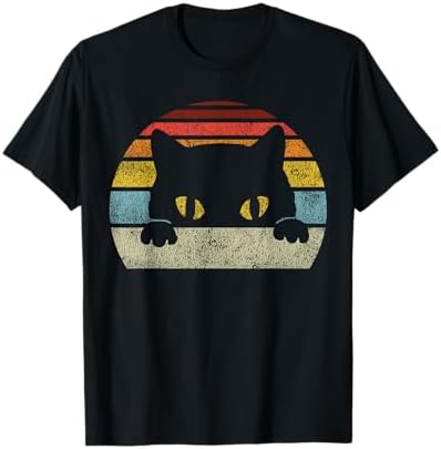 Amazon.com: Cat Retro Vintage Black Cat T-Shirt : Clothing, Shoes