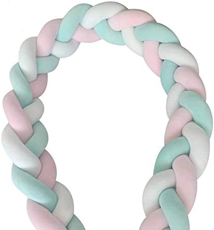 iOPQO Pillow for Baby, Colorful Soft Knot Pillow Braided Crib Bumper Bedding Cushion