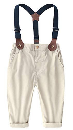 Toddler Dress Suit Baby Boys Clothes Sets Bowtie Shirts + Suspenders Pants 3pcs Gentleman Outfits Suits 6Month - 6Years (Light Blue, 18-24M) - Thumbnail 4