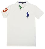 Polo Ralph Lauren Mens Custom Fit Big Pony Mesh Polo Shirt - L - White
