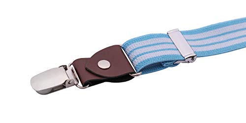 ORSKY Toddler Boys' Bow Tie and Suspenders Adjustable Elastic 24 Inches Blue White Stripe