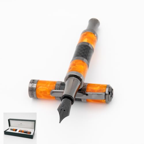 Monteverde USA Regatta Sport Fountain Pen in Orange and Carbon Fiber - Flex Nib…