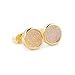 JAB 8mm Round Natural Agate Titanium Druzy Stud Earrings Gold Plated Copper Drusy Jewelry
