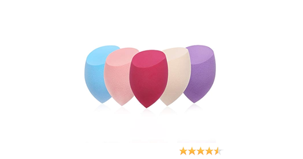 Amazon Com 5 Pcs Makeup Sponge Blender Set Beauty Foundation Blending Sponges Applicator For Dry Or Wet Use 5 Colors Bevel Shape Beauty Personal Care