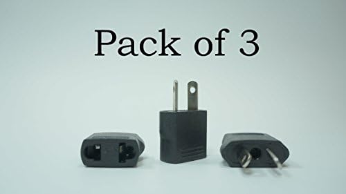 WTP Travel Plug Adapter Type i for Australia, New Zealand - 2 Pin - Black (3 PACK)