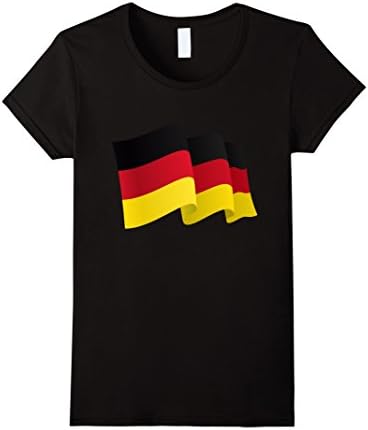 Womens German Flag T-Shirt Large Black