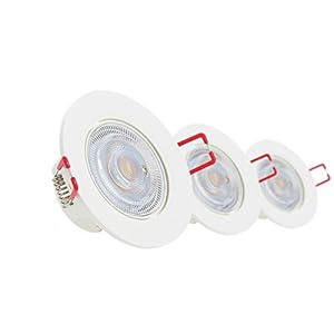 Xanlite PACK3SEL345D Pack 3SEL345D heldere inbouwplafondlamp, set van 3 geïntegreerde LED-spots, dimbaar, warm wit, Pack…
