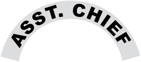 Important Note: This Decal is not for Petzl Helmets. Asst. Chief - Reflective Standard Helmet Black Crescent Decal