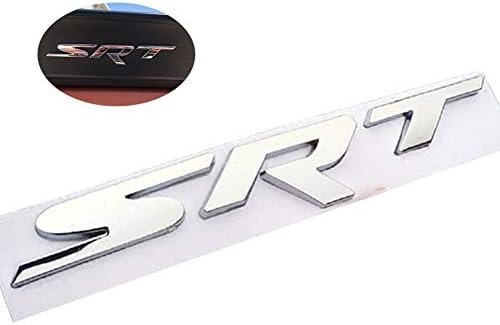 WindCar SRT Emblem 3D Metal SRT Logo Sticker for Mopar Jeep Grand Cherokee Badge Dodge Chrysler SRT Charger (Silver)
