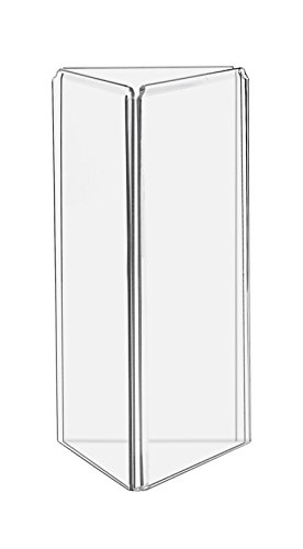 Marketing Holders 6 Pack Sign Holder 4 x 9 Inch 3 Sided Table Tent POP Signs Restaurant Ad Display Clear Acrylic Countertop Advertisements Menu Holder Drink Food Menu Pricing