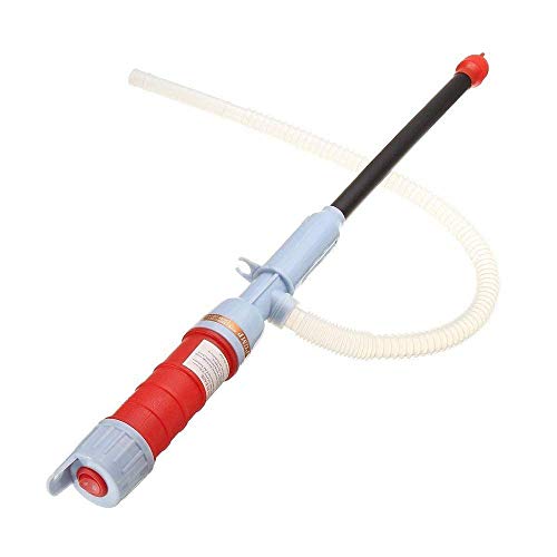 DishyKooker Pump Battery Operated Liquid Transfer Water Gas Tools Petrol Fuel Portable Car Siphon Hose Red Clarinet