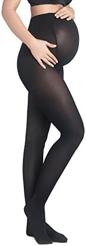 Maternity Tights - Women's Opaque Support Pantyhose for Pregnancy - Comfortable Soft Microfiber 80 Denier Hosiery