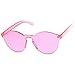 zeroUV One Piece PC Lens Rimless Ultra-Bold Colorful Mono Block Sunglasses 60mm (Light Pink)