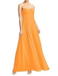 JAEDEN Women's Long Sweetheart Chiffon Pleat