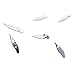 ufengke 6-pcs 3D Feather Mirror Effect Wall Stickers Fashion Design Art Decals Home Decoration Silver