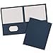 Avery Two Pocket Folders, Holds up to 40 Sheets, Business Card Slot, Ideal for Portfolios, Presentations and School, Dark Blue, Box of 25 (47985)