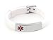 Free Engraving Medical Alert ID Bracelets Stainless Steel Silicone Sport Emergency Wristband White for Women