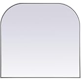 Elegant Decor Blaire 40x38 Arch Modern MDF Wood/Metal Mirror in Silver