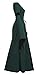Meilidress Women Medieval Dress Lace Up Vintage Floor Length Cosplay Retro Long Dress Dark Green